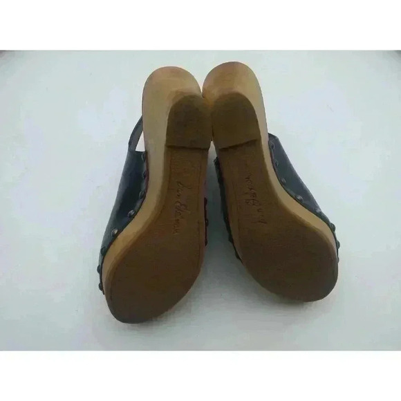 Sam Edelman CAMILLA Black Leather Wedge Sling Heel Platform Sandals Size 8.5M - Picture 9 of 9